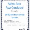 National Jr, puppy Champion